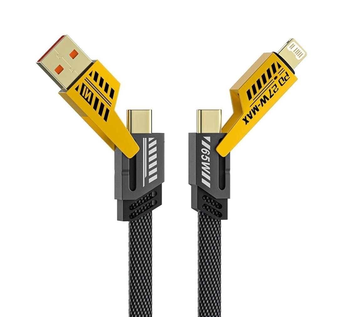 كابل شحن ونقل بيانات معدني 4 في 1