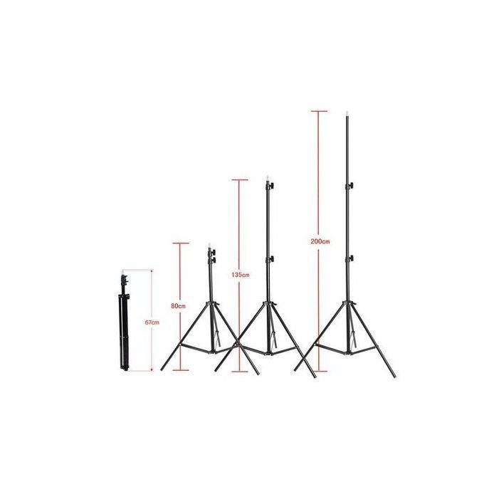 Metal Adjustable Tripod Stand For Ring Light - Black